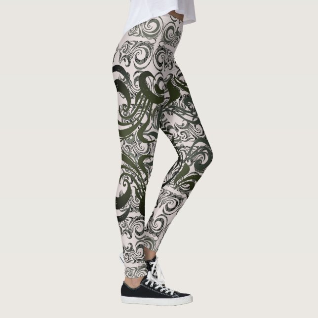 Legging Khokhloma Muted Seaweed Pattern (Direita)