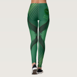 Legging Kiss Me I'm Irish Green Geometric Activewear