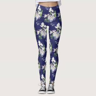 Legging Kogyo Tsukioka Irises,Arte Flor Japonesa