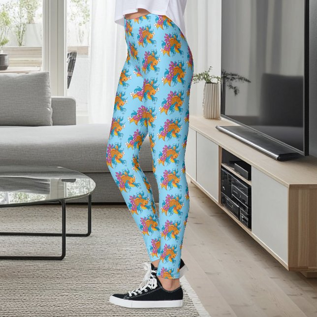 Legging Koi Fish Lotus Cherry Blossoms (Criador carregado)