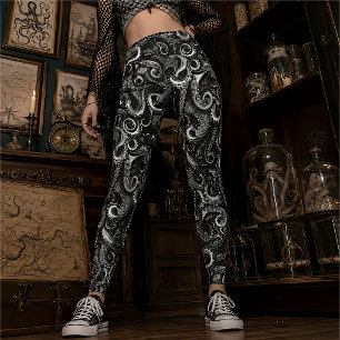 Legging Kraken da Bruxa do Mar Gótica Curiosidade Natura