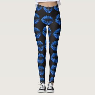 Legging Lábios brilhantes azuis