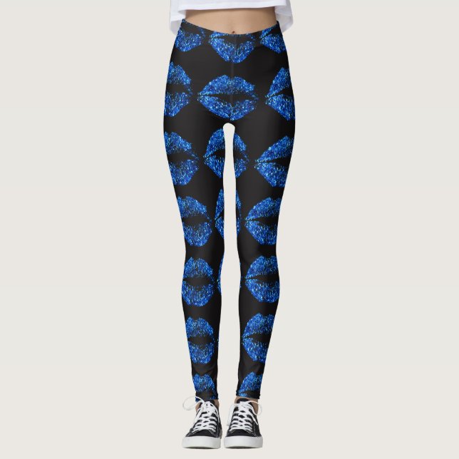 Legging Lábios brilhantes azuis (Frente)