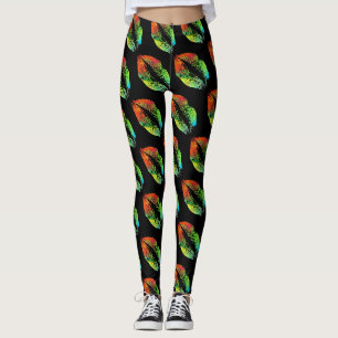 Legging Lábios Coloridos Preto Moderno #6