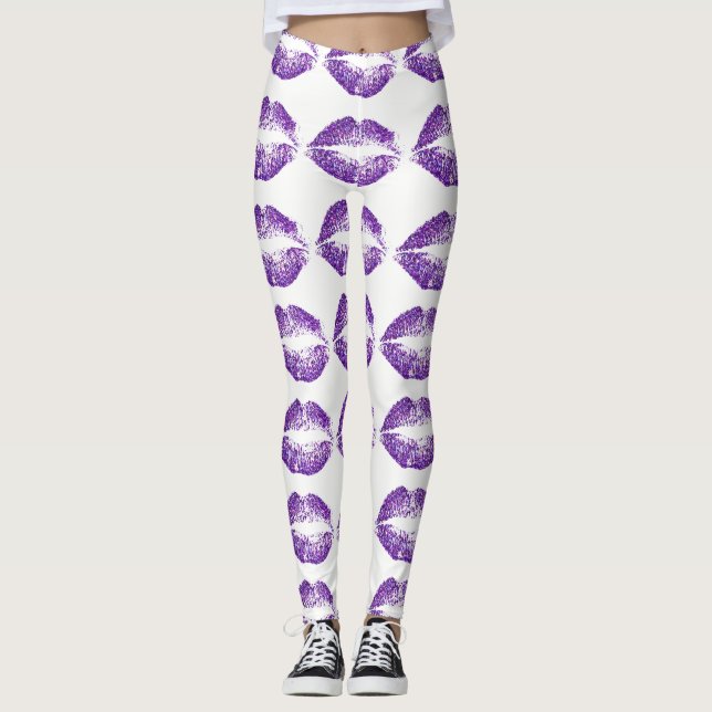 Legging Lábios de brilho púrpura (Frente)