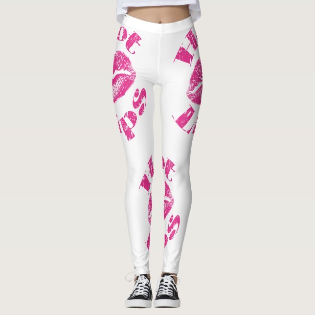 Legging Lábios Quentes Rosa! (Frente)