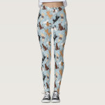 Legging Labradoodle / Ossos e patas de Goldendoodle<br><div class="desc">Cães de Labradoodle/Goldendoodle bonitos sentam-se e ficam de pé e rollover com creme, damasco, chocolate, casacos pretos e participas com ossos de cão espalhados e padrões de pegadas.</div>