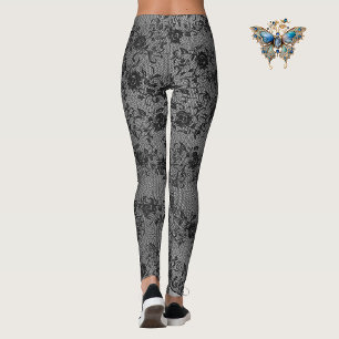 Legging Lace escuro nas Cinzas