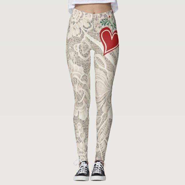 Legging Lacey Ladies "I (coração) Natal" (Frente)