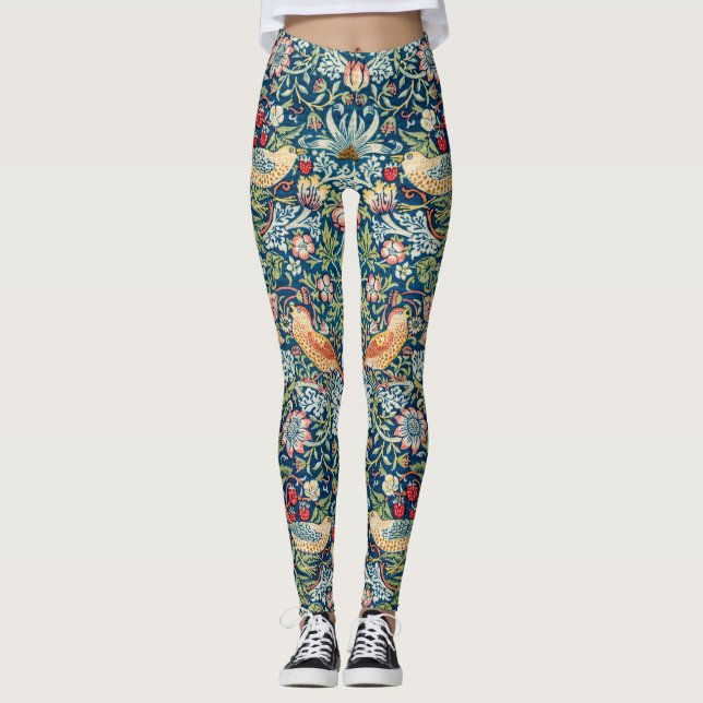 Legging Ladrão de morango - Design de William Morris (Frente)