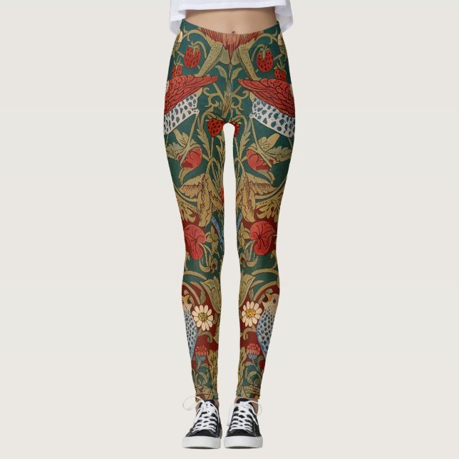 Legging Ladrão de Morango Morris Azul Verde Vermelho Arte  (Frente)