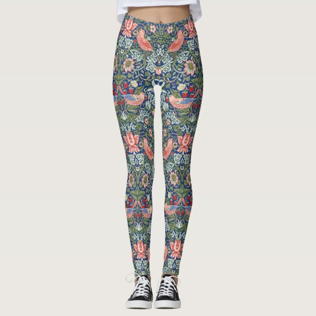 Legging Ladrão de Morango William Morris Azul Marinho Cora (Frente)