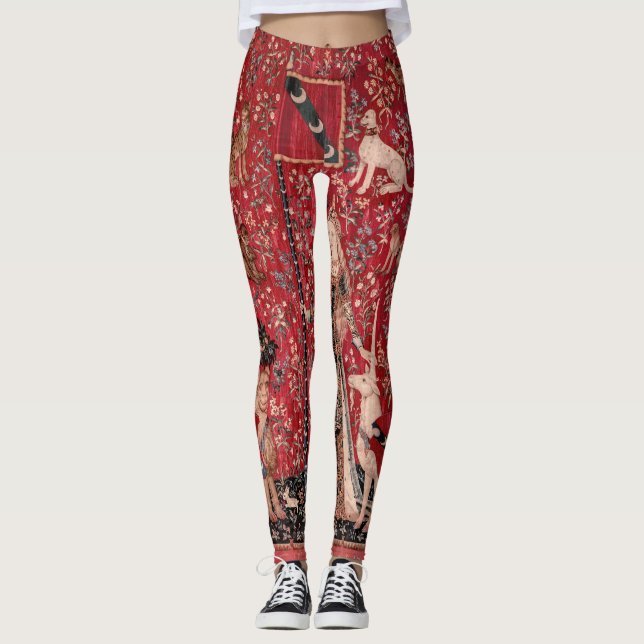 Legging Lady and Unicorn Medieval Tapestry Touch (Frente)