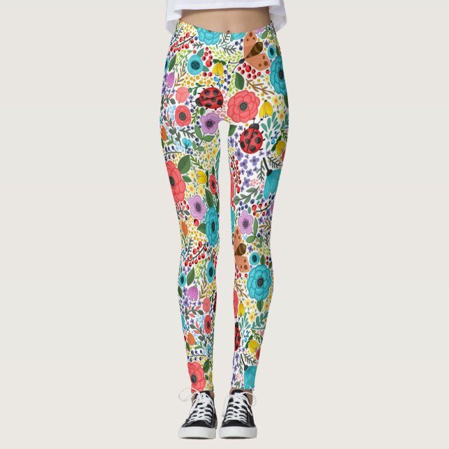 Legging Lady Bugs e Flores (Frente)