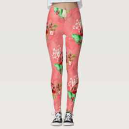 Legging Ladybug Rosa E Padrão De Cogumelo