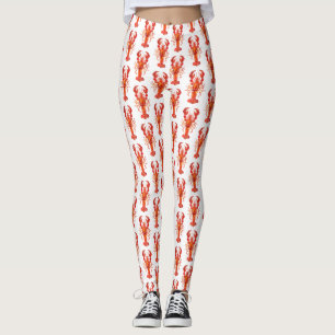 Legging Lagosta poligonal vermelha