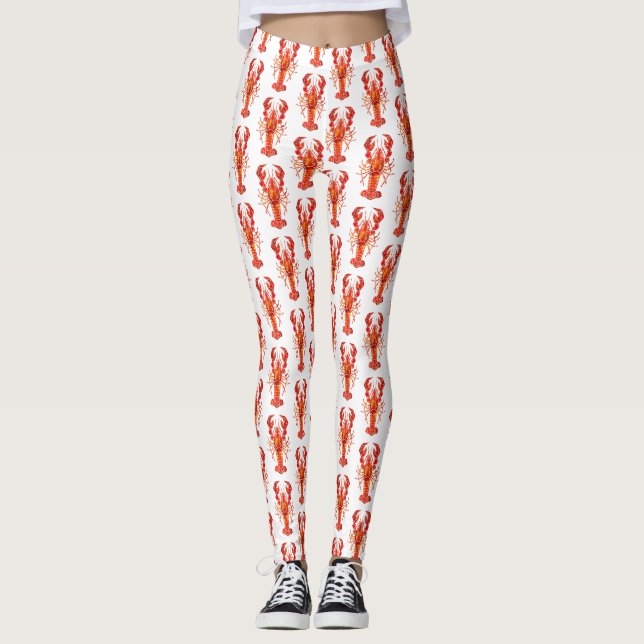 Legging Lagosta poligonal vermelha (Frente)