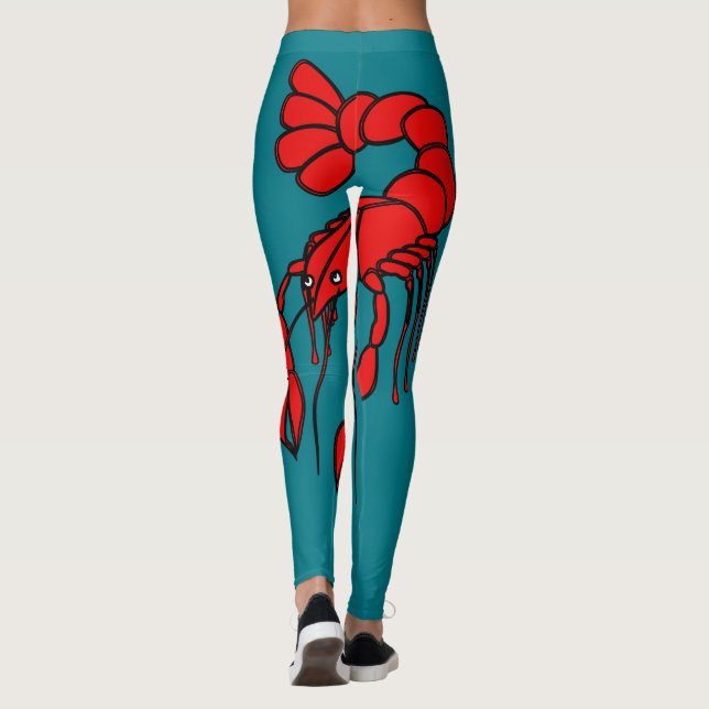 Legging Lagostins vermelhos gigantes do divertimento (Verso)