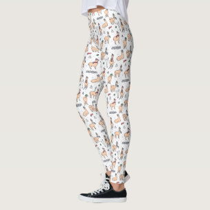 Legging Lamas no teste padrão de esqui dos chapéus & dos