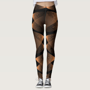Legging Lâminas de cobre, azulejo linear abstrato