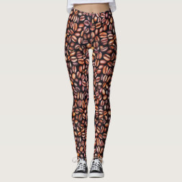 Legging Lápis De Café De Feijão De Desenho, Castanho Russo