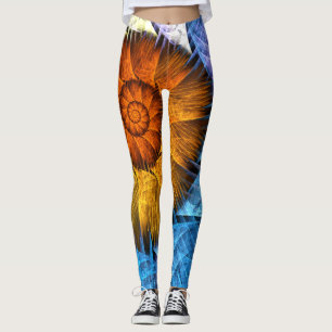 Legging Laranja Amarelo Amarelo Abstrato