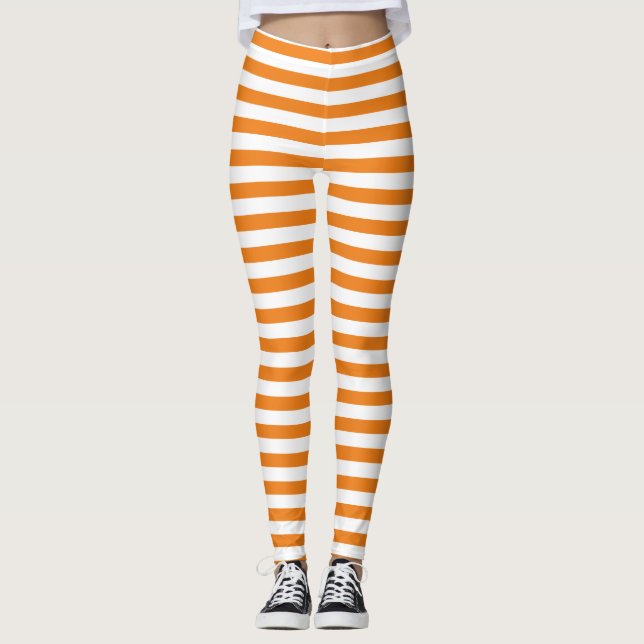 Legging Laranja Clássico Simples e Branco Estimulado (Frente)