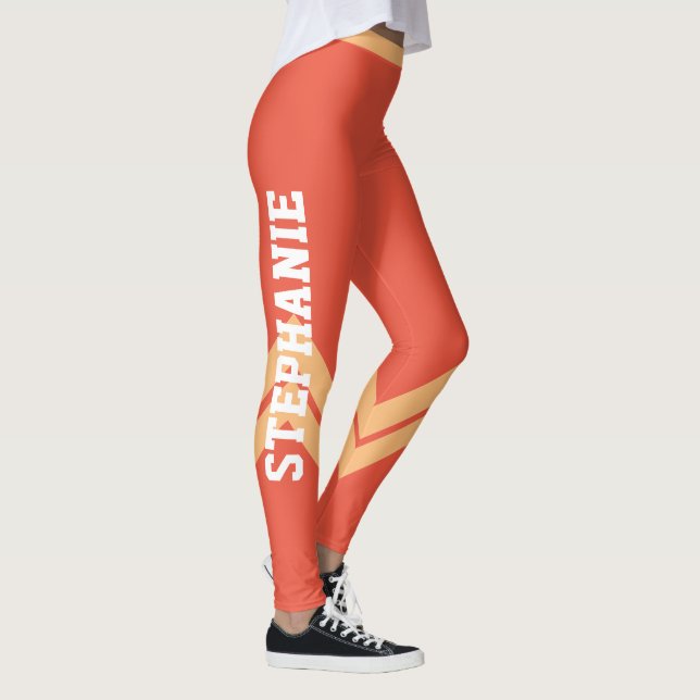 Legging Laranja de Evento Escolar Personalizado (Direita)
