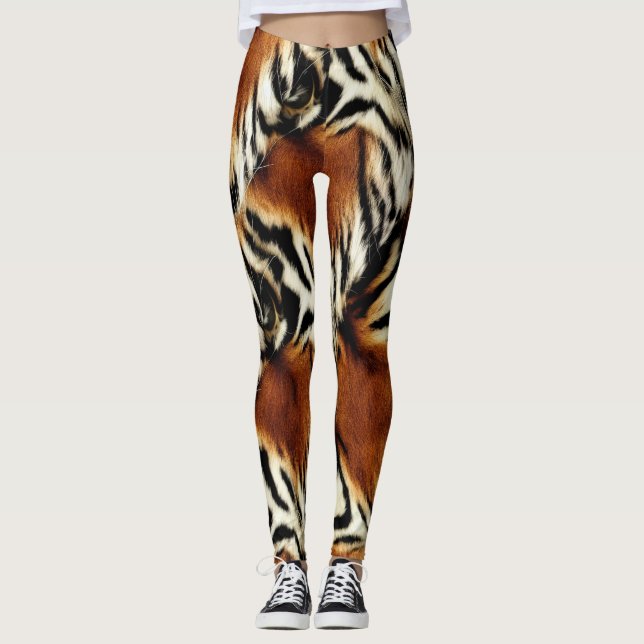 Legging Laranja e Tigre Branca (Frente)