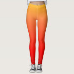 Legging Laranja esmaecida e coxas vermelhas<br><div class="desc">Leggings divertidas e fundas, com cores do outono - vermelho desaparecendo em laranja e amarelo. Legal leggings para mulheres com bonito cor de outono.</div>