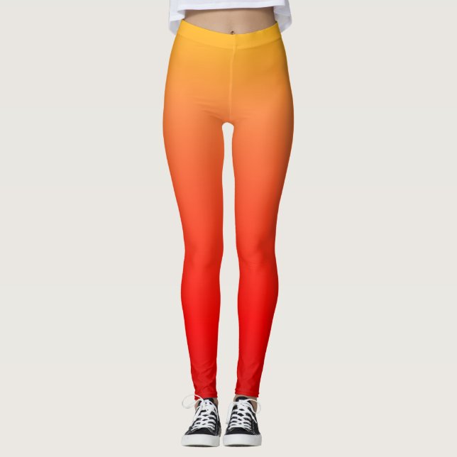 Legging Laranja esmaecida e coxas vermelhas (Frente)