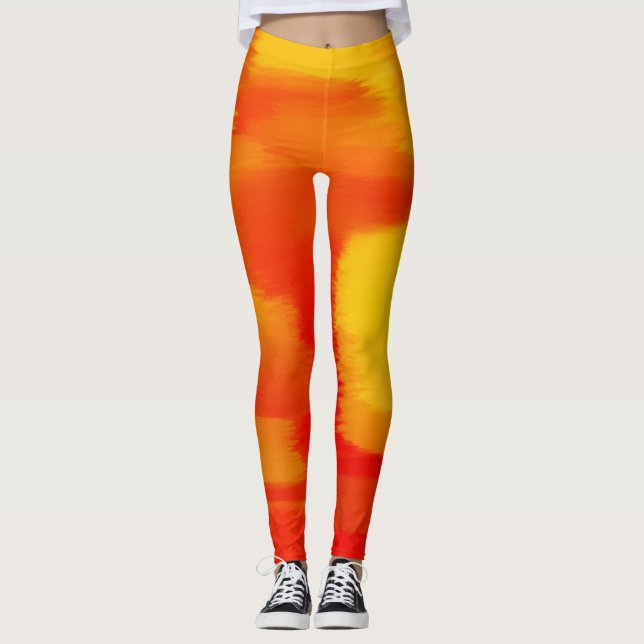 Legging Laranja Paint Splatter (Frente)