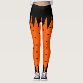 Legging Laranja Preto Personalizado Feliz Halloween