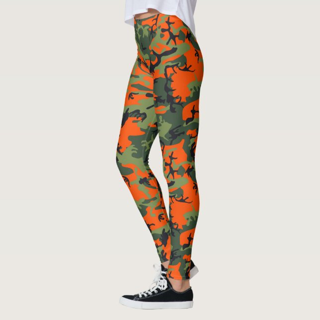 Legging Laranja, Verde, Camuflagem Camuflada Preta (Esquerda)