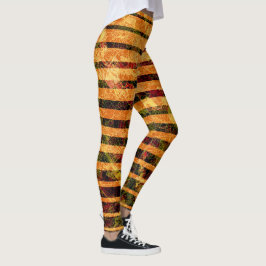 Legging Laranjas estranhas, pequenos quadrados arranhados