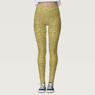 Legging Largas Douradas Falsas E Leguminosas De Glamor