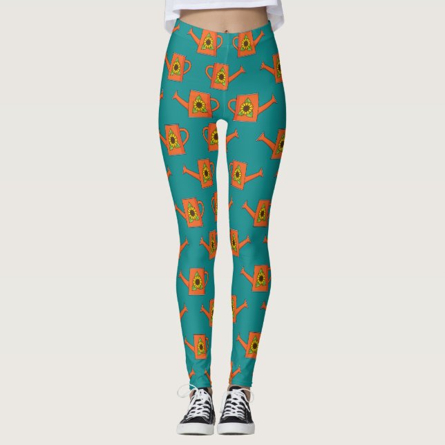 Legging Lata de Água Laranja com Girassol (Frente)