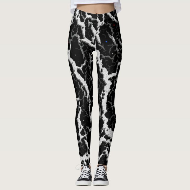 Legging Lava de espaço rachada - Branco (Frente)