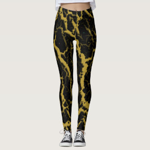Legging Lava de espaço rachada - Dourado