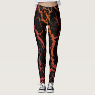 Legging Lava de Espaço Rachada - Roxo/Laranja