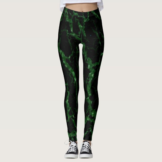Legging Lava de espaço rachada - Verde brilhante (Frente)