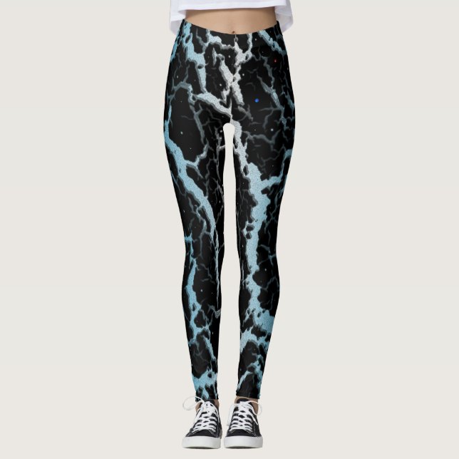 Legging Lava Espacial Rachada - Branco/Azul Céu (Frente)