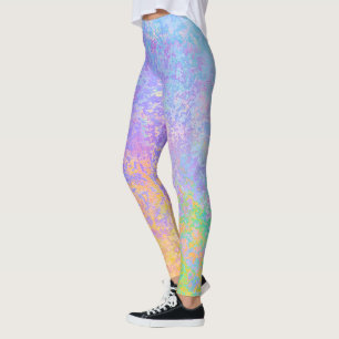 Legging Lavanda Abstrato de Tinta de Álcool Pastel Neon