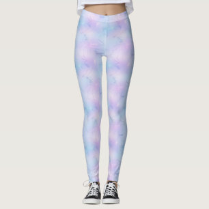 Legging Lavanda azul-rosa azul do mármore Bonito