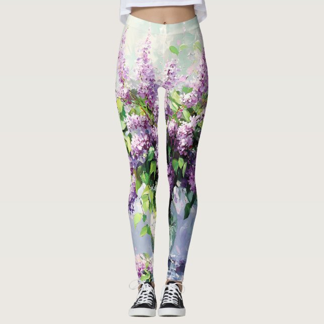 Legging Lavanda Blooming Lilly Buquê (Frente)