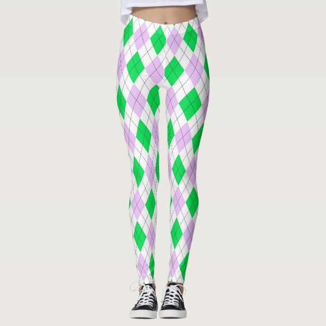 Legging Lavanda E Estilo Verde (Frente)
