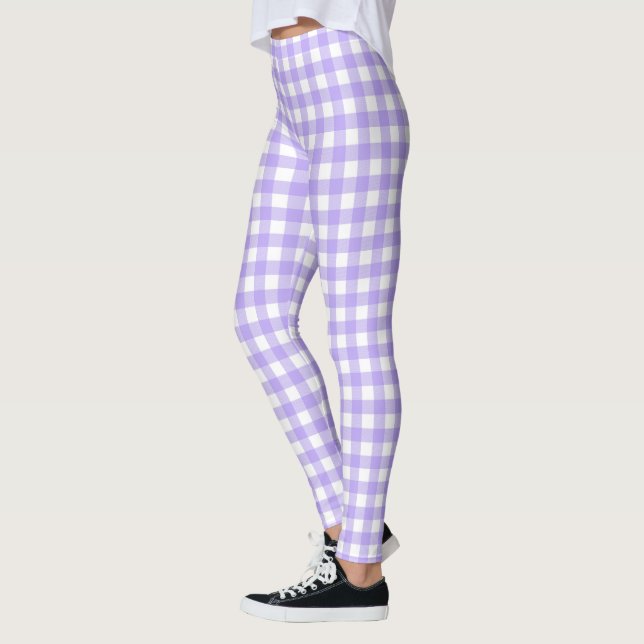 Legging Lavanda e Quadro de Verificação Branco (Esquerda)