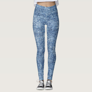 Legging Lave com ácido o denim azul, textura próxima.