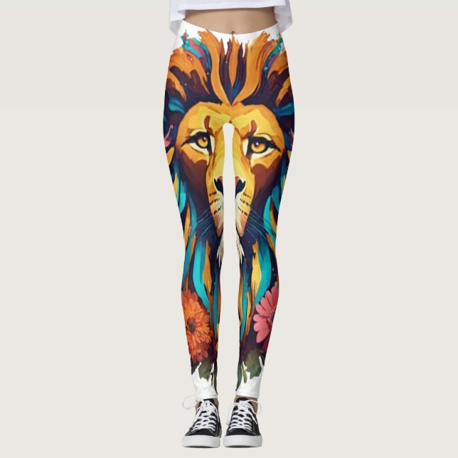 Legging Leão Geométrico (Frente)