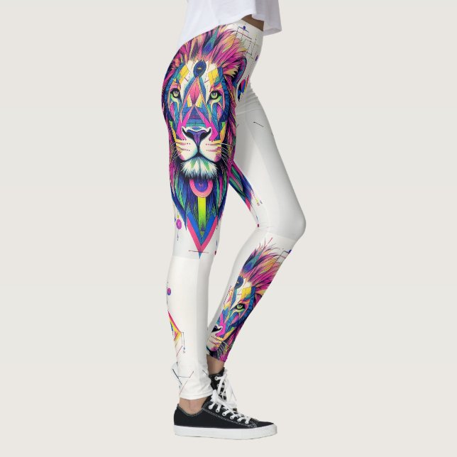 Legging Leão Vibrante com Simbolismo Esotérico (Direita)